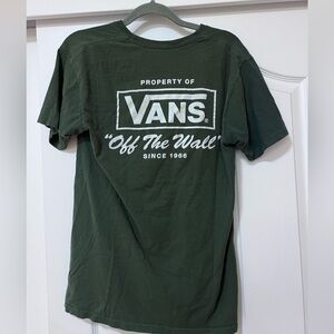 Vans Forest Green Tee with Logo - Medium